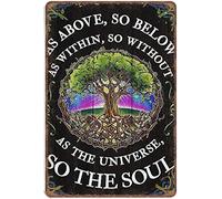 Cartel De Chapa Árbol De La Vida como Arriba Es Abajo como Dentro Es Fuera como El Universo Es Así El Alma Es Gracioso Placa Metalica Retro Pared Muestra Vintage Tin Sign para Casa 20X30CM