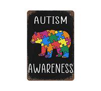 Cartel De Chapa Autism Awareness Boys Girls Kids Letrero De Metal Nostalgic Tin Sign Art Placa Metalica para Restaurante Garaje Cocina 20X30Cm