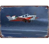 Cartel De Chapa Avión Beechcraft 35 Bonanza Avión Militar Letrero De Estaño Retro Tin Sign Regalos Pared Muestra para Cafetería Restaurante Garaje 20X30CM