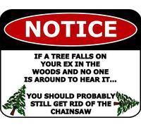 Cartel De Chapa Aviso En La Pared: Si Un Árbol Cae Sobre Tu Ex En El Bosque Y No Hay Nadie Cerca Para Oírlo,Probablemente Deberías Deshacerte Placa Metalica Retro Tin Sign Para 20X30CM