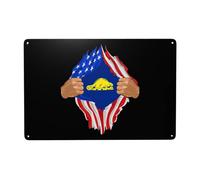 Cartel De Chapa Bandera De Oregón Rasgada A Mano Al Revés Letrero De Estaño Decoración Pared Muestra Vintage Tin Sign para Garaje Restaurante Cafetería 20X30CM