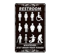 Cartel De Chapa Baños Divertidos Solo Lávate Las Manos Inclusivo Anuncio Retro Novedad Letrero De Estaño para Bar Cerveza Cafetería M
