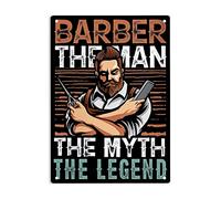 Cartel De Chapa Barber The Man The Myth The Legend Barber Placa Metalica Retro Metal Sign Nostalgic Letrero De Metal para Garaje Taberna Restaurante 20X30CM