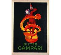 Cartel De Chapa Bitter Gaspare Campari Licor Italia Vintage Carteles De Pared De Metal Vintage Pared Muestra Retro Letrero De Estaño para Pub Acuáticos Cocina 20x30 cm