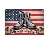 Cartel De Chapa Botas Patrióticas Todos Dieron Algo, Algunos Lo Dieron Todo Bandera Militar Vintage De EE. UU. Placa Metalica Regalos Pared Muestra Vintage Tin Sign para Cafetería Garaje 20X30CM
