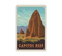 Cartel De Chapa Capitol Reef National Park Cathedral Valley Travel City National Park Tin Sign Nostalgic Letrero De Metal Art Placa Metalica para Taberna Restaurante Garaje 20X30CM