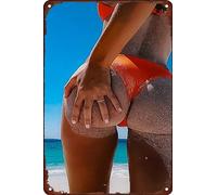 Cartel De Chapa Chicas Pin-Up Vintage, Mujeres Sexys Y Atractivas con Buen Trasero. Placa Metalica Retro Tin Sign Regalos Pared Muestra para Restaurante Garaje Pared De Salón 20X30CM
