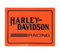Cartel de chapa con logotipo Harley-Davidson Embossed Racing H-D - Naranja 15,75 x 12 pulgadas