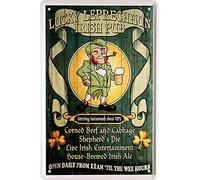 Cartel de chapa con texto en alemán "Lucky Leprechaun Irish Pub" (20 x 30 cm)
