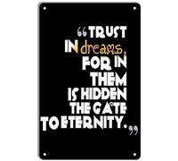Cartel De Chapa Confía En Tus Sueños: Frases Inspiradoras Y Divertidas Pared Muestra Vintage Placa Metalica Decoración Tin Sign para Cafetería Restaurante Garaje 20X30CM