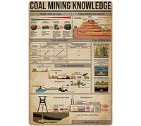 Cartel De Chapa Conocimientos Antiguos sobre La Minería del Carbón. Alfarero Minero. Tin Sign Retro Letrero De Estaño Vintage Pared Muestra para Cafetería Restaurante Baño 20X30CM