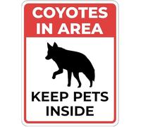 Cartel De Chapa Coyotes En La Zona: Mantenga A Sus Mascotas Dentro De Casa para Su Seguridad. Letrero De Estaño Decoración Tin Sign Regalos Placa Metalica para Restaurante Garaje Baño 20X30CM