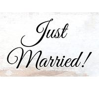 Cartel de chapa de 20 x 30 cm, diseño de Just Married vintage retro