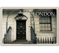 Cartel de chapa de 30 x 20 cm con texto en inglés "The Sherlock Holmes Museum" DekoNo7