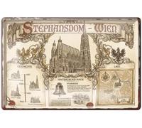 Cartel de chapa de 30 x 20 cm La historia y el fondo de la catedral de San Esteban Viena - DekoNo7