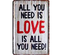Cartel de Chapa de All You Need is Love is All You Need, 20 x 30 cm, 812