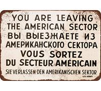 Cartel de chapa de metal de 1962 Checkpoint Charlie Berlin para pared, aspecto vintage, 7.8 x 11.8 pulgadas