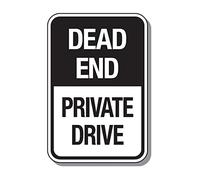 Cartel De Chapa Dead End Private Drive Dead End Private Drive Metal Sign Divertido Placa Metalica Nostalgic Tin Sign para Restaurante Garaje Cocina 20X30CM