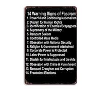 Cartel De Chapa Divertido 14 Advertencia Sobre El Fascismo Anti Donald Resistir Protesta Fascista Letrero De Estaño Regalos Tin Sign Vintage Placa Metalica Para Garaje Baño Casa 20X30CM
