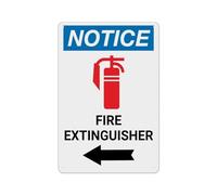 Cartel De Chapa Extintor De Incendios con Flecha Izquierda E Icono Tin Sign Decoración Pared Muestra Vintage Letrero De Estaño para Baño Garaje Restaurante 20X30CM