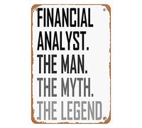 Cartel De Chapa Financial Analyst The Man Profession Tin Sign Divertido Metal Sign Art Letrero De Metal para Cocina Garaje Taberna 20X30CM