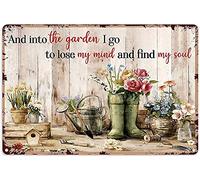 Cartel De Chapa Florist and Into The Garden I Go To Lose My Mind and Find My Soul Tin Sign Retro Metal Sign Divertido Placa Metalica para Restaurante Garaje Taberna 20X30CM