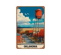 Cartel De Chapa Grandes Llanuras De Oklahoma Póster Metal Retro Regalos Vintage Metálico para Casa Restaurante M
