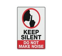 Cartel De Chapa Guarda Silencio, No Hagas Ruido. Retro. Placa Metalica Regalos Tin Sign Retro Pared Muestra para Restaurante Baño Garaje 20X30CM