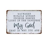 Cartel De Chapa Hacedor De Caminos,Hacedor De Milagros,Guardián De Promesas,Luz En La Oscuridad,Dios Mío,Eso Es Lo Que Eres,Letras Pared Muestra Vintage Retro Placa Metalica Para 20X30CM