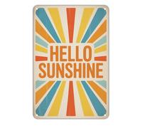 Cartel De Chapa Hola, Rayito De Sol Letrero De Lata Vintage Letrero De Metal Resistente Y Duradera Placa Metálica Para Taller Cocina Balcón 20X30Cm