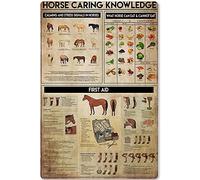 Cartel De Chapa Horse Caring Knowledge Calming and Stress Signals In Horses Placa Metalica Nostalgic Metal Sign Retro Letrero De Metal para Restaurante Garaje Cocina 20X30CM