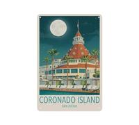 Cartel De Chapa Hotel del Coronado, Coronado San Diego 20X30Cm Letrero De Metal Vintage Carteles De Metal Cartel De Hojalata para Baño Oficina Dormitorio