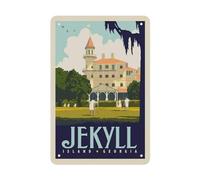 Cartel De Chapa Jekyll Island Travel City National Park Tin Sign Nostalgic Letrero De Metal Art Metal Sign para Restaurante Cocina Taberna 20X30CM