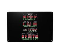 Cartel De Chapa Keep Calm and Love Kenya Metal Sign Nostalgic Letrero De Metal Art Placa Metalica para Restaurante Cocina Garaje 20X30CM