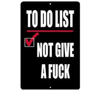Cartel De Chapa Lista De Tareas Pendientes No Me Importa Un Carajo Plato Rústico Retro Vintage Letrero De Estaño Regalos Tin Sign Decoración Placa Metalica Para Cafetería Pub Restaurante S