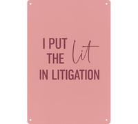 Cartel De Chapa Lit En Litigio 20X30Cm Carteles De Metal Decorativos Carteles Letreros Metalicos para Exterior Dormitorio Garaje