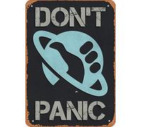 Cartel De Chapa No Entres En Pánico Vintage Placa Metalica Decoración Pared Muestra Vintage Tin Sign para Cafetería Baño Casa 20X30CM