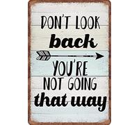 Cartel De Chapa No Mires Atrás, No Vas por Ese Camino Tin Sign Retro Placa Metalica Novedad Letrero De Estaño para Garaje Bar Restaurante M