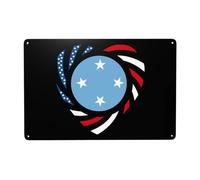 Cartel De Chapa Nosotros, América Y Los Estados Federados, Micronesia, Amamos por Siempre. Letrero De Estaño Novedad Tin Sign Regalos Placa Metalica para Cafetería Baño Restaurante 20X30CM