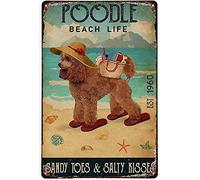 Cartel De Chapa Poodle Dog Tin Sign Nostalgic Metal Sign Art Letrero De Metal para Garaje Restaurante Cocina 20X30CM