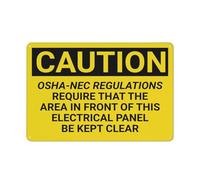 Cartel De Chapa Precaución: OSHA NEC Exige Que El Panel Eléctrico Se Mantenga Despejado. Placa Metalica Decoración Tin Sign Vintage Letrero De Estaño para Baño Pared De Salón Garaje 20X30CM