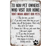 Cartel De Chapa Reglas Para Quienes No Tienen Mascotas Y Son Amantes De Los Perros Y Los Gatos Pared Muestra Decoración Letrero De Estaño Vintage Tin Sign Para Bar Cafetería Garaje S