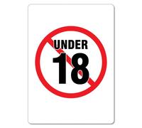 Cartel De Chapa Restricción De Edad: Prohibida La Entrada A Menores De 18 Años. Póster Metal Retro Regalos Carteles De Chapas Para Cafetería Cocina S