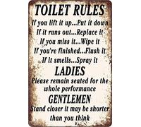 Cartel De Chapa Restroom Warning Toilet Rules Men Women Tin Sign Nostalgic Metal Sign Retro Placa Metalica para Restaurante Garaje Cocina 20X30CM