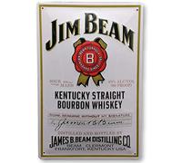 Cartel de chapa retro para amantes y amantes del whisky de Jim Beam, 30 x 20 cm