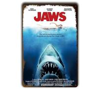 Cartel de chapa retro para fans de la película, 70 años de culto, idea de regalo para fans de "El tiburón blanco", 20 x 30 cm