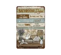 Cartel De Chapa Rules Placa Metalica Nostalgic Metal Sign Art Letrero De Metal para Taberna Cocina Restaurante 20X30CM