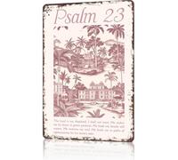 Cartel De Chapa Salmo 23 Vintage Toile Rosa Letrero De Estaño Retro Pared Muestra Regalos Tin Sign para Pub Restaurante Cafetería M