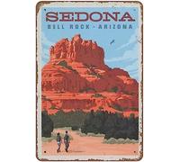 Cartel De Chapa Sedona AZ Arizona Bell Rock Travel Letrero De Metal Divertido Metal Sign Nostalgic Placa Metalica para Taberna Cocina Restaurante 20X30CM