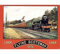 Cartel De Chapa The Flying Scotsman Warning Placa Metalica Nostalgic Metal Sign Retro Letrero De Metal para Taberna Cocina Garaje 20X30CM